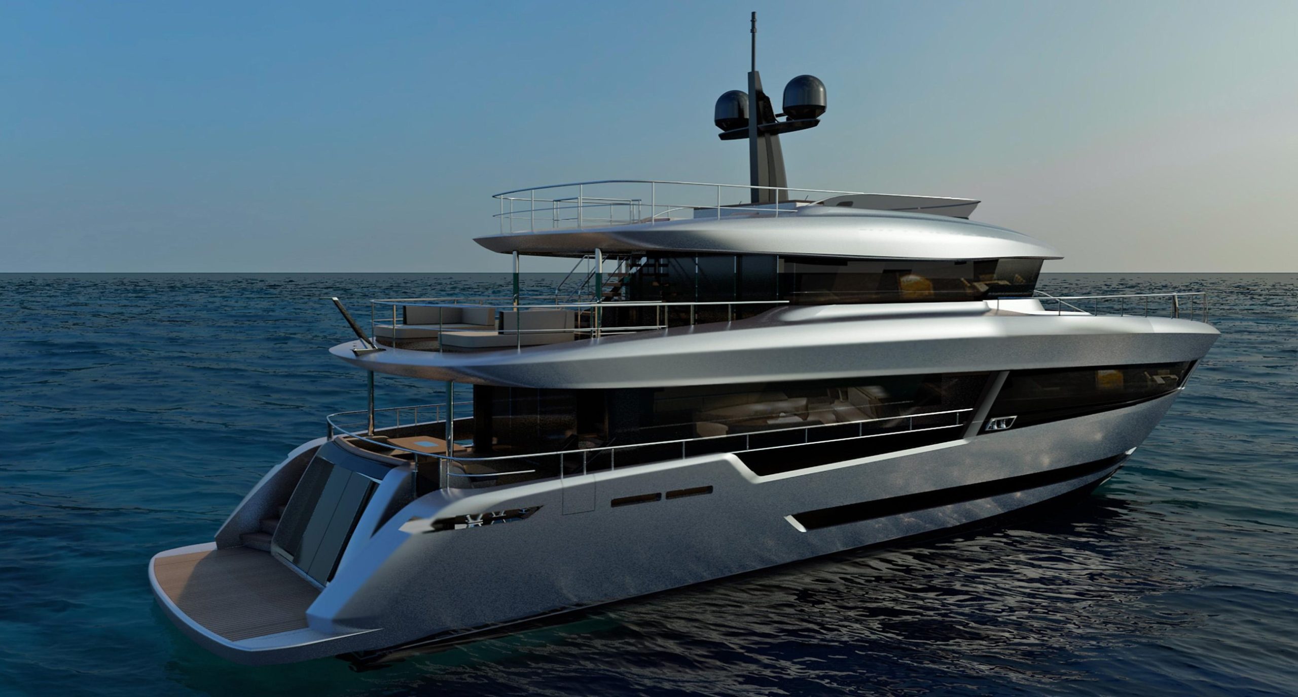 Asteria 96 exterior and life on board